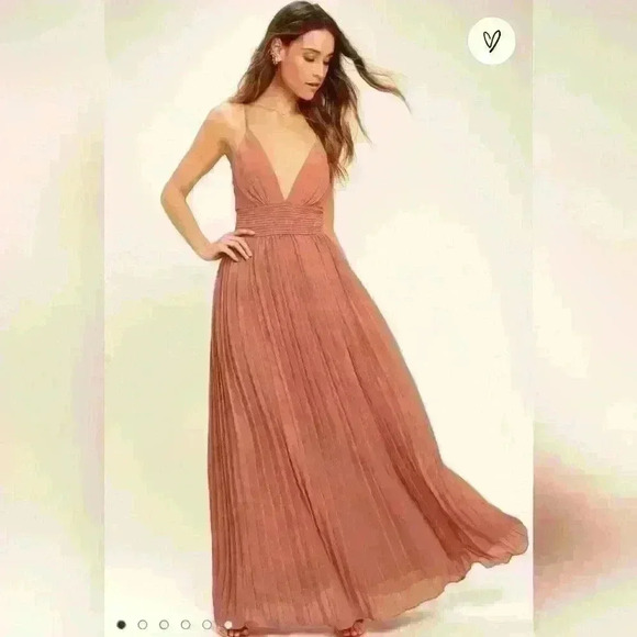 LULU'S Depths of My Love Rusty Rose Maxi Dress size x small - Picture 2 of 10
